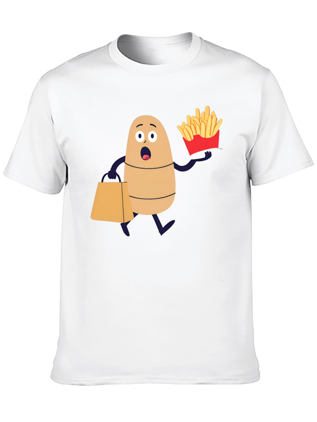 Funny Potato and Fries Graphic T-Shirt