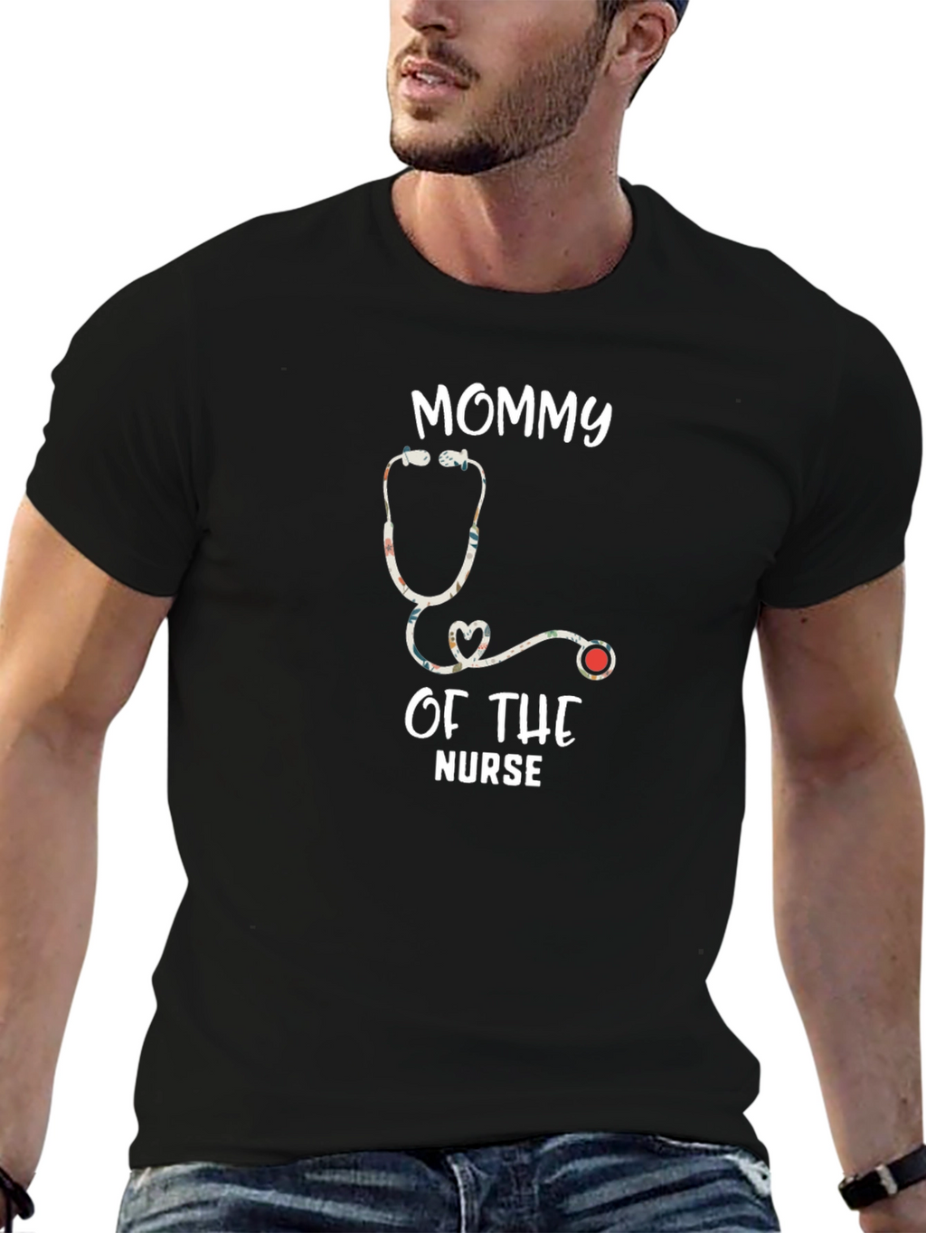 Mommy of the Nurse Stethoscope Graphic T-Shirt