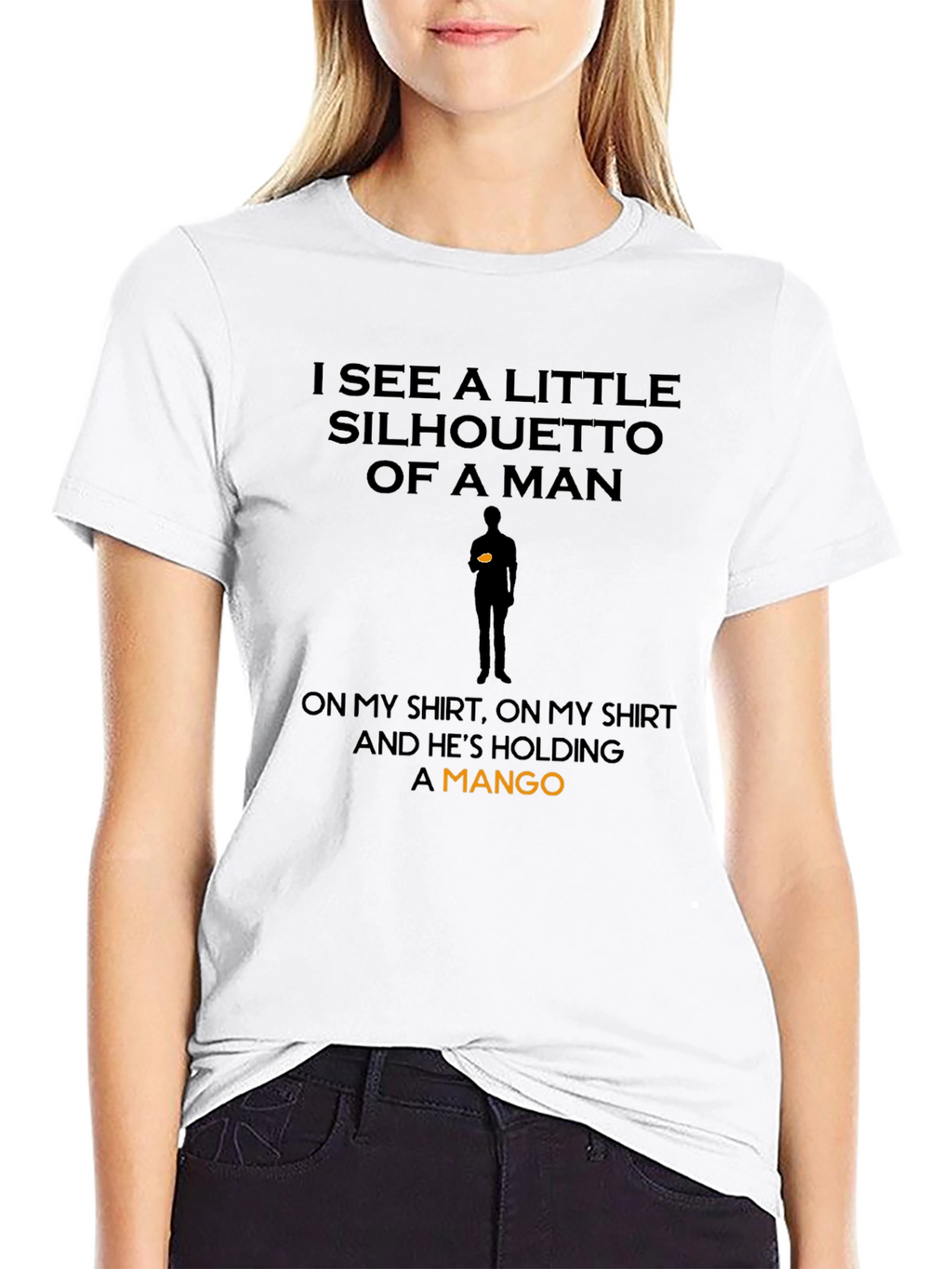 Silhouette of a Mango Man Black T-Shirt