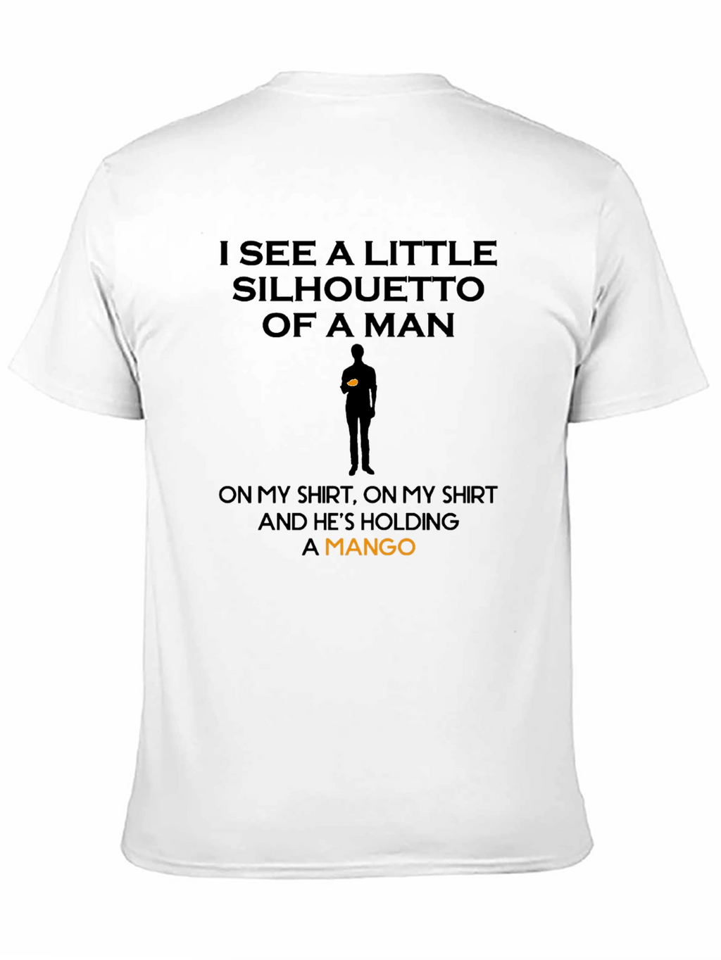 Silhouette of a Mango Man Black T-Shirt