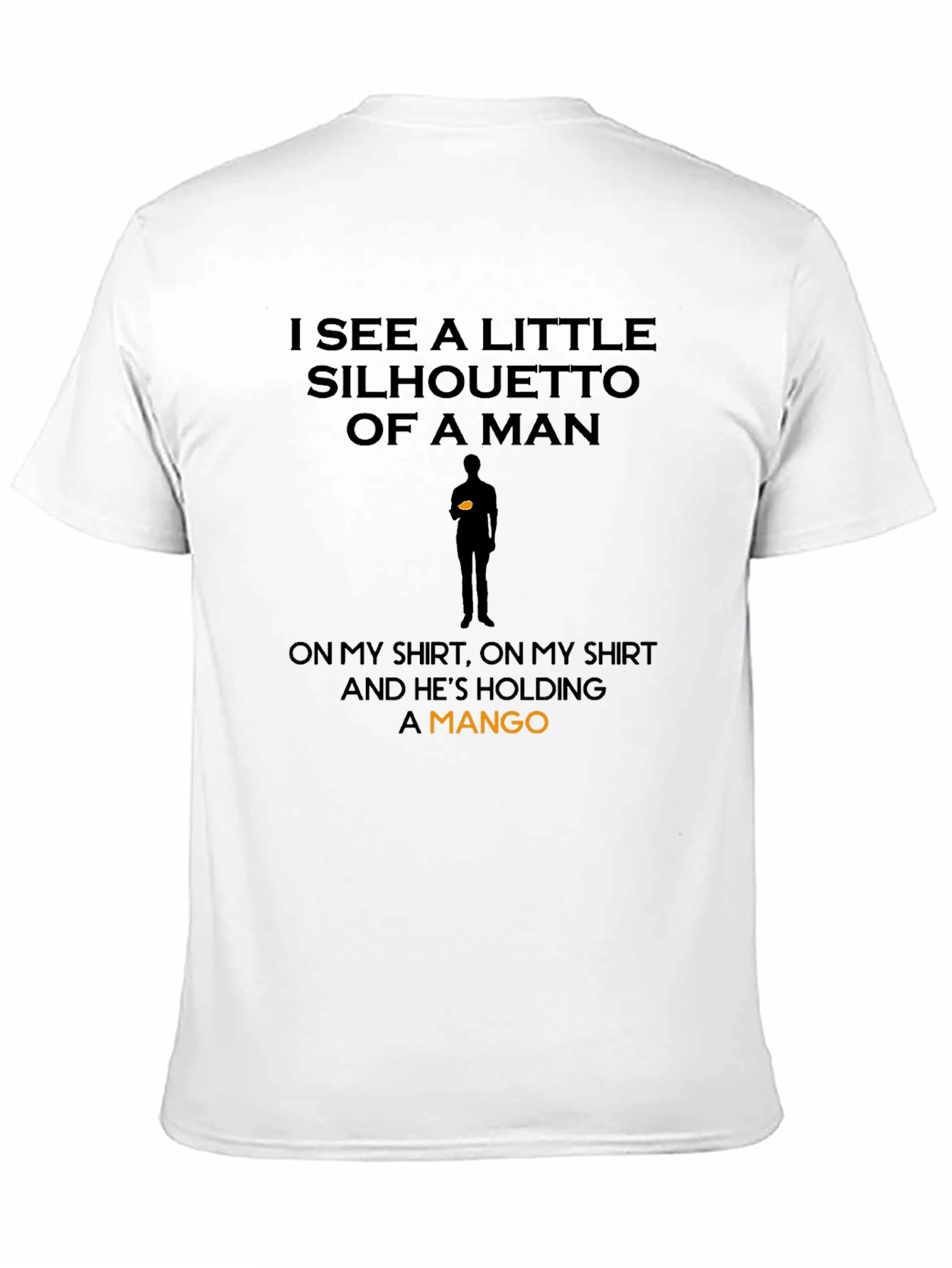 Silhouette of a Mango Man Black T-Shirt