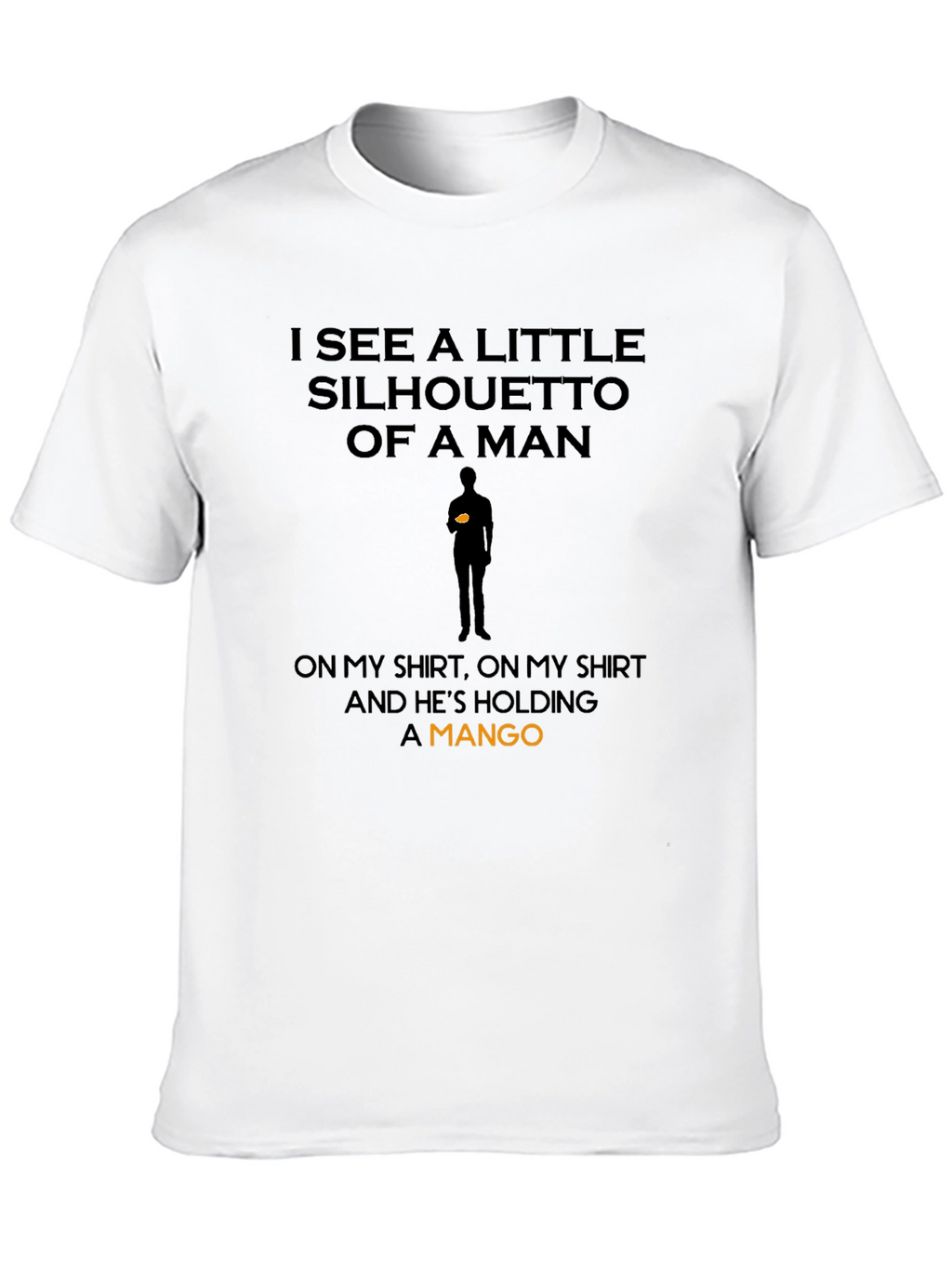 Silhouette of a Mango Man Black T-Shirt