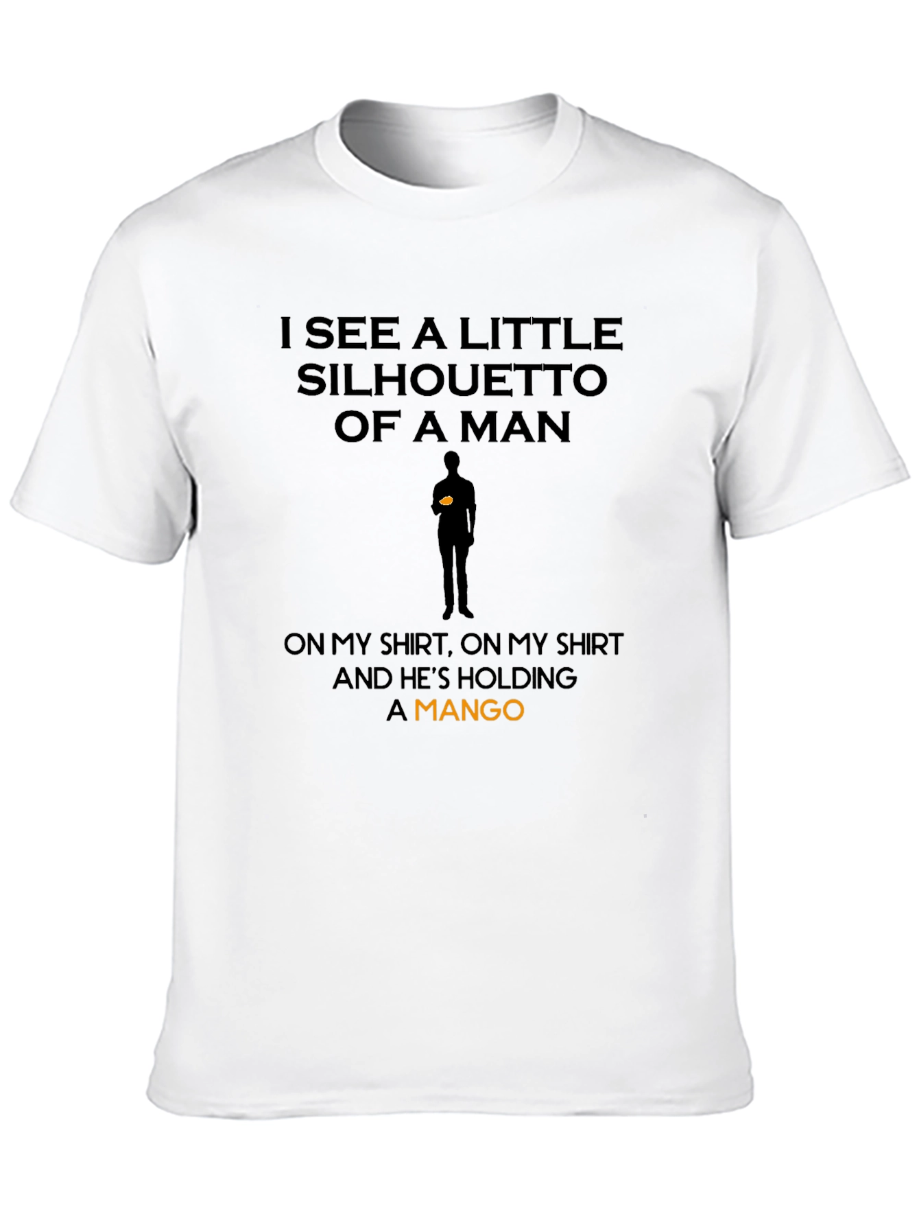 Silhouette of a Mango Man Black T-Shirt