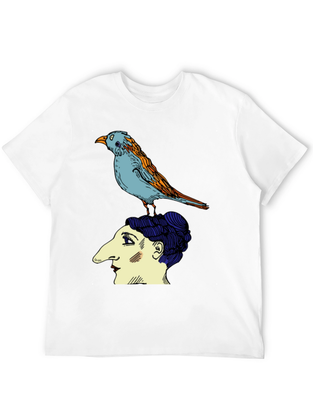 Bird on Head Graphic Tee - Unique Design