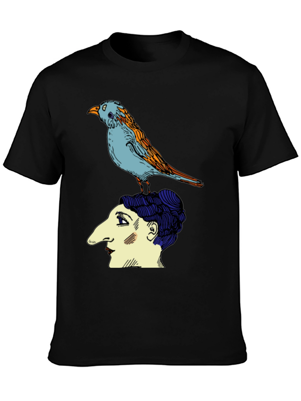 Bird on Head Graphic Tee - Unique Design