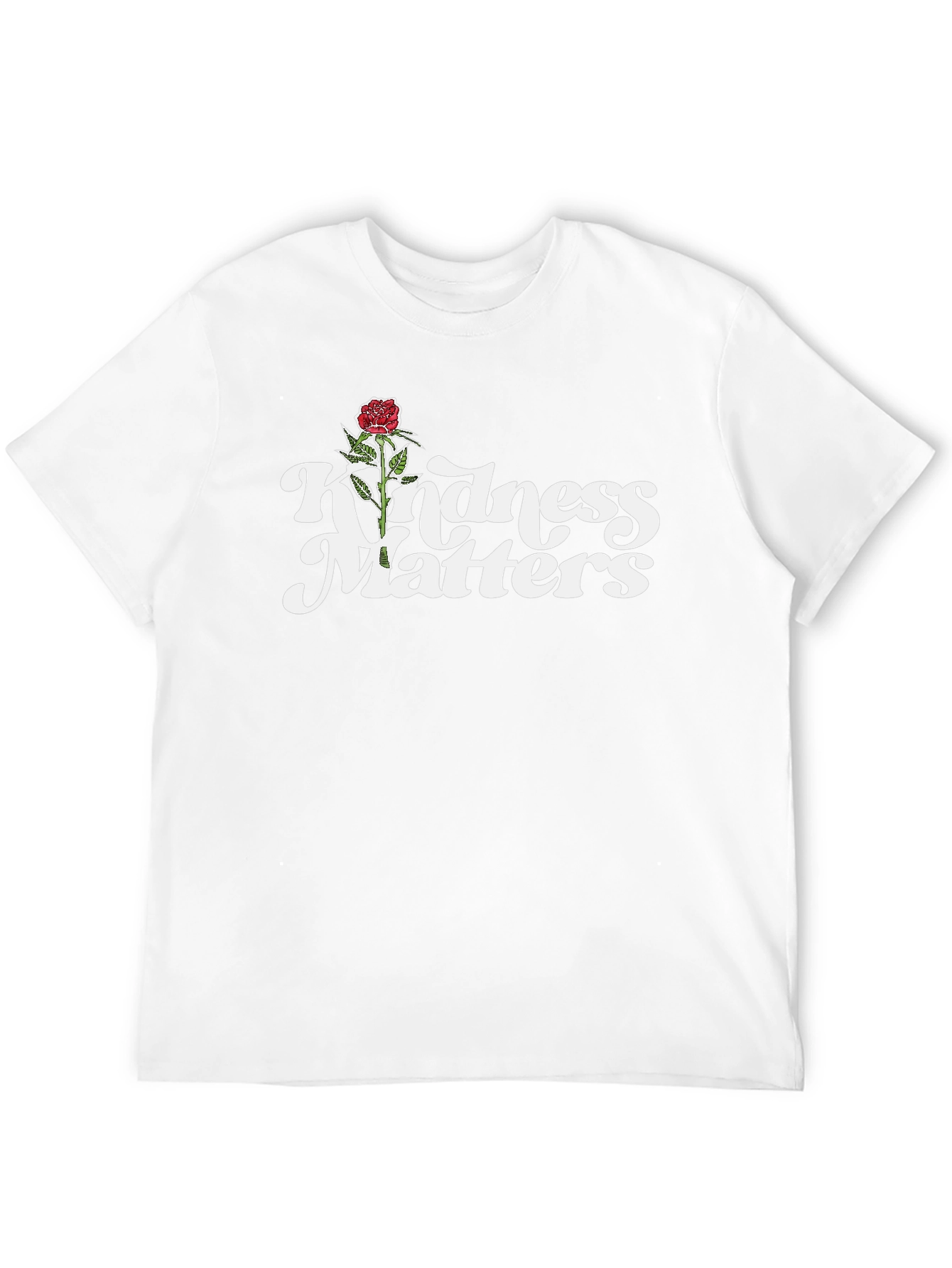 Kindness Matters Rose Graphic Black T-Shirt