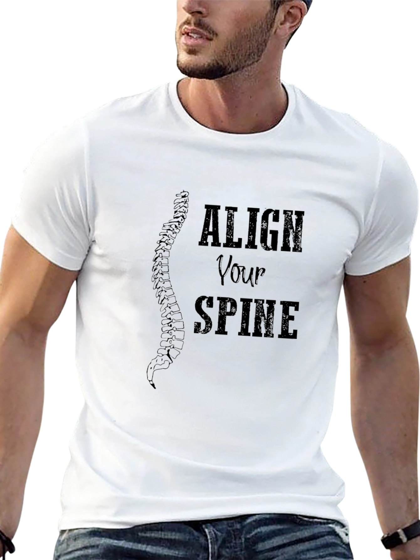 Align Your Spine Graphic Tee - Black