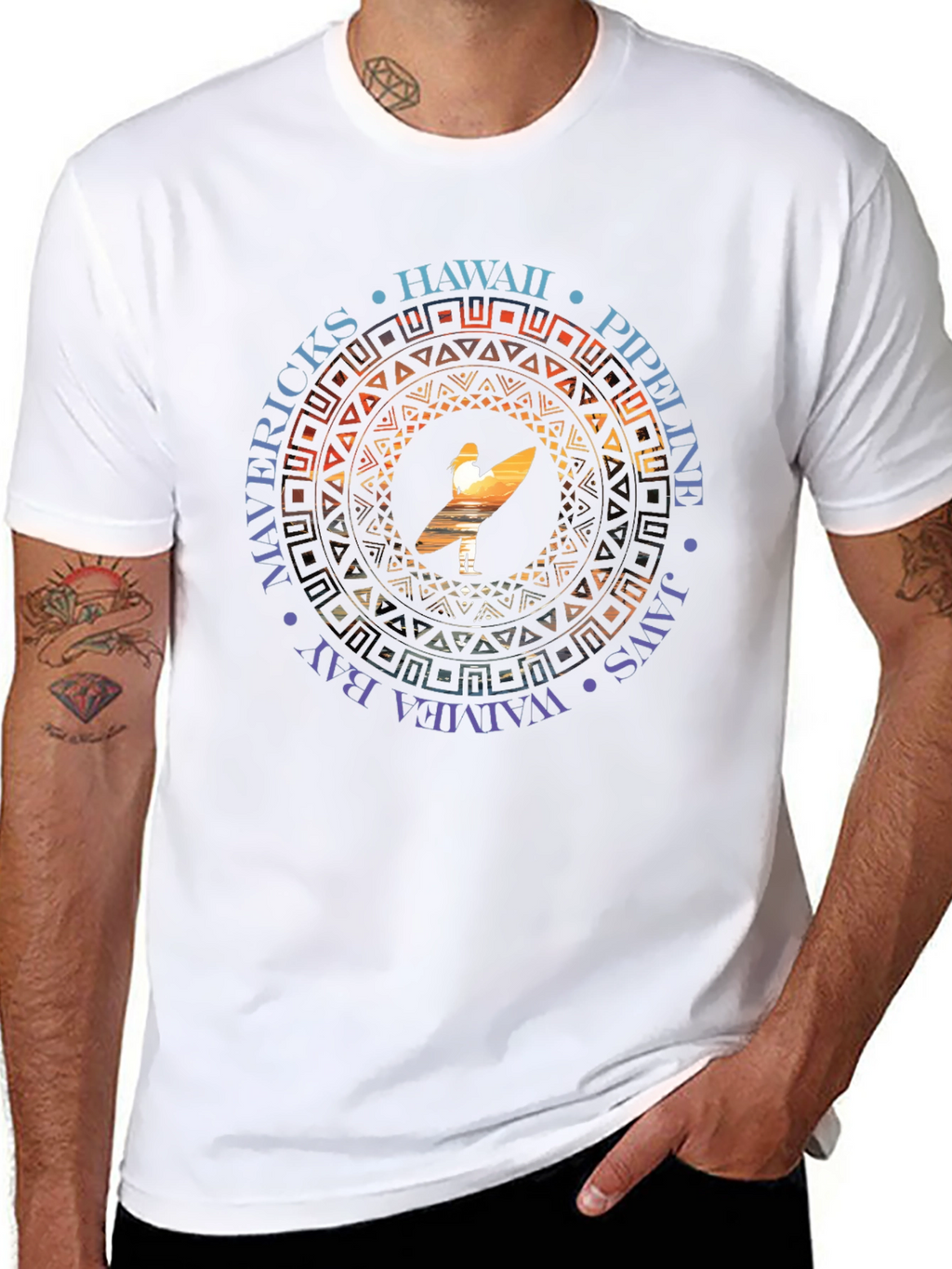Hawaii Surfer T-Shirt - Mavericks Pipeline Waimea Bay