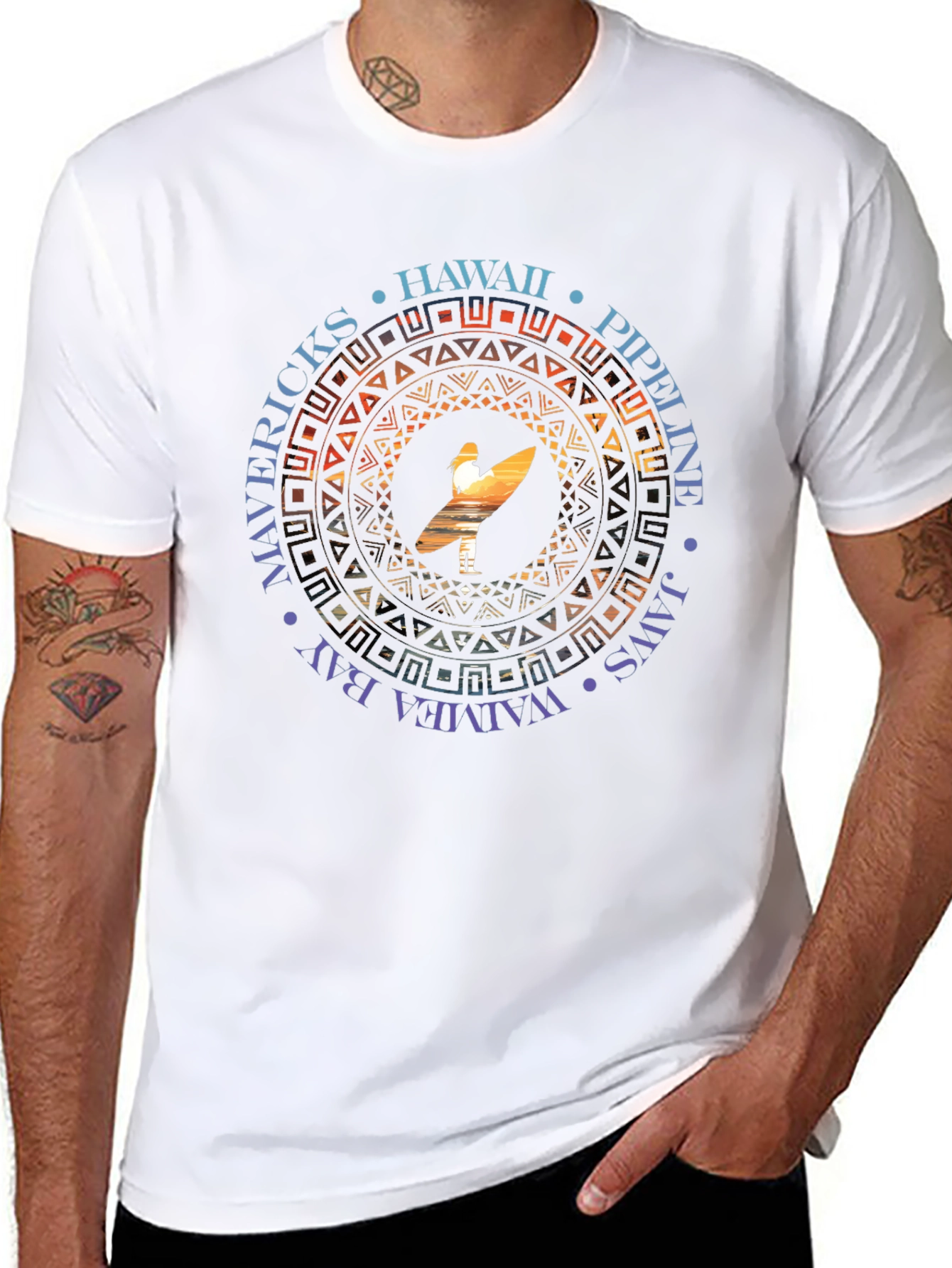 Hawaii Surfer T-Shirt - Mavericks Pipeline Waimea Bay