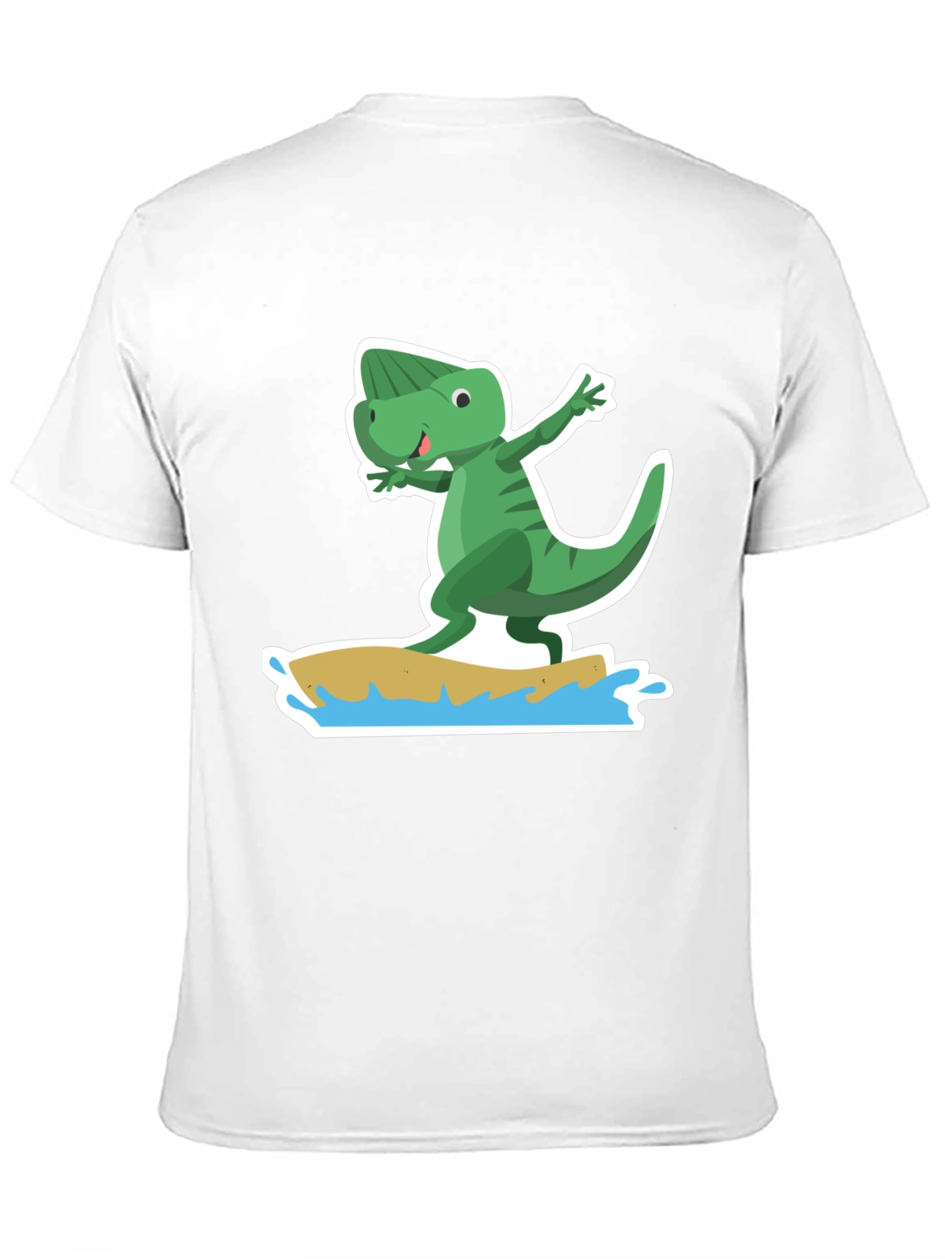 Surfing Dino Tee - Cool Cartoon T-Shirt