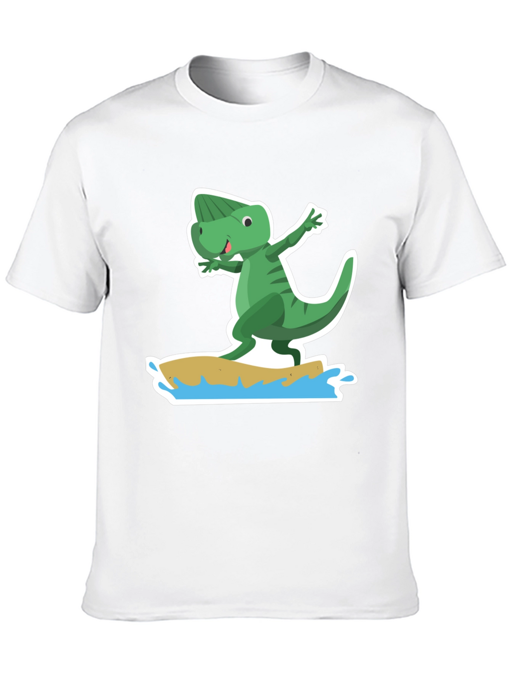 Surfing Dino Tee - Cool Cartoon T-Shirt