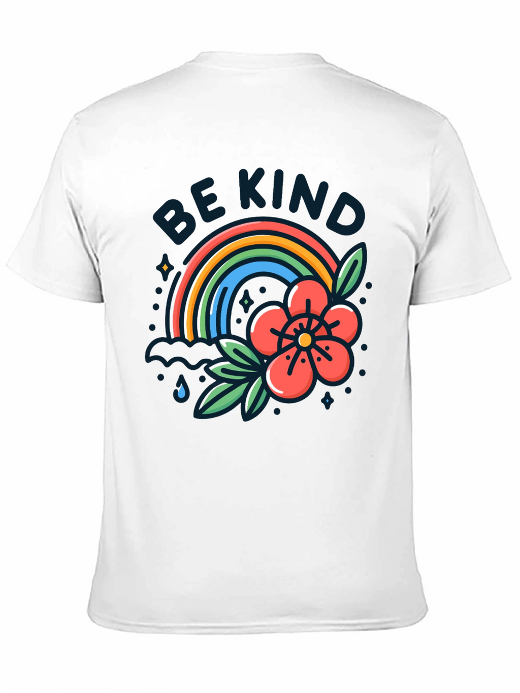 Be Kind Rainbow Graphic T-Shirt - Black