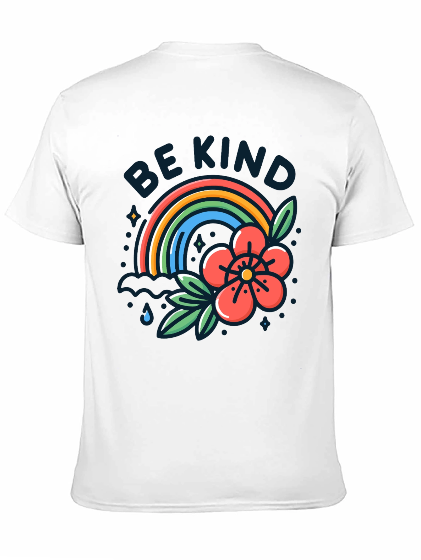 Be Kind Rainbow Graphic T-Shirt - Black