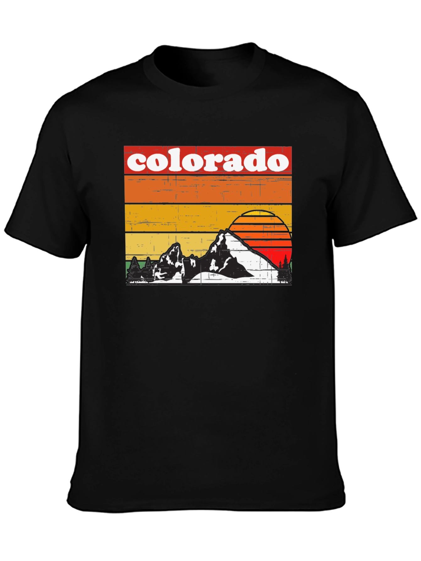 Colorado Retro Graphic T-Shirt - Mountain Sunset Design
