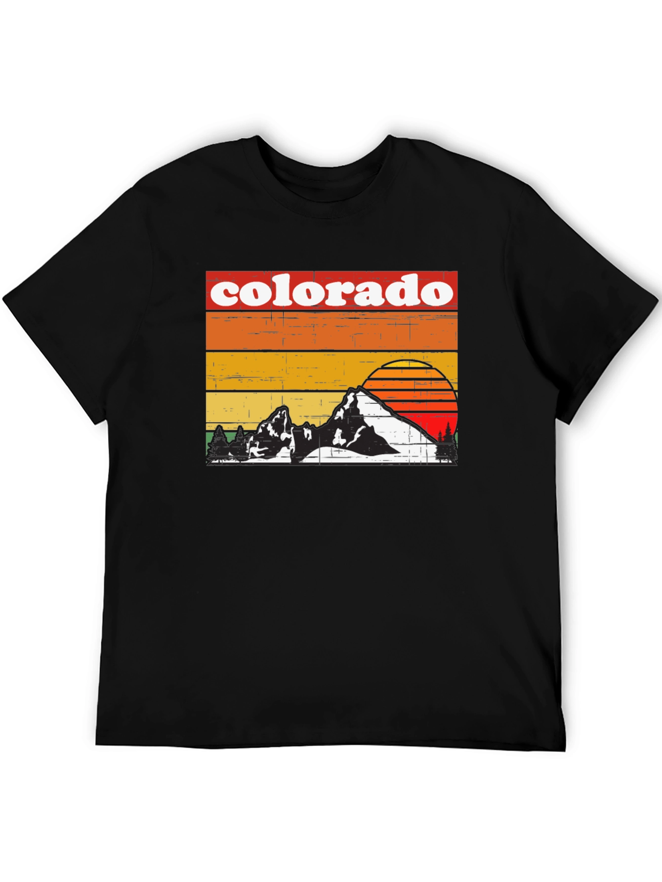 Colorado Retro Graphic T-Shirt - Mountain Sunset Design
