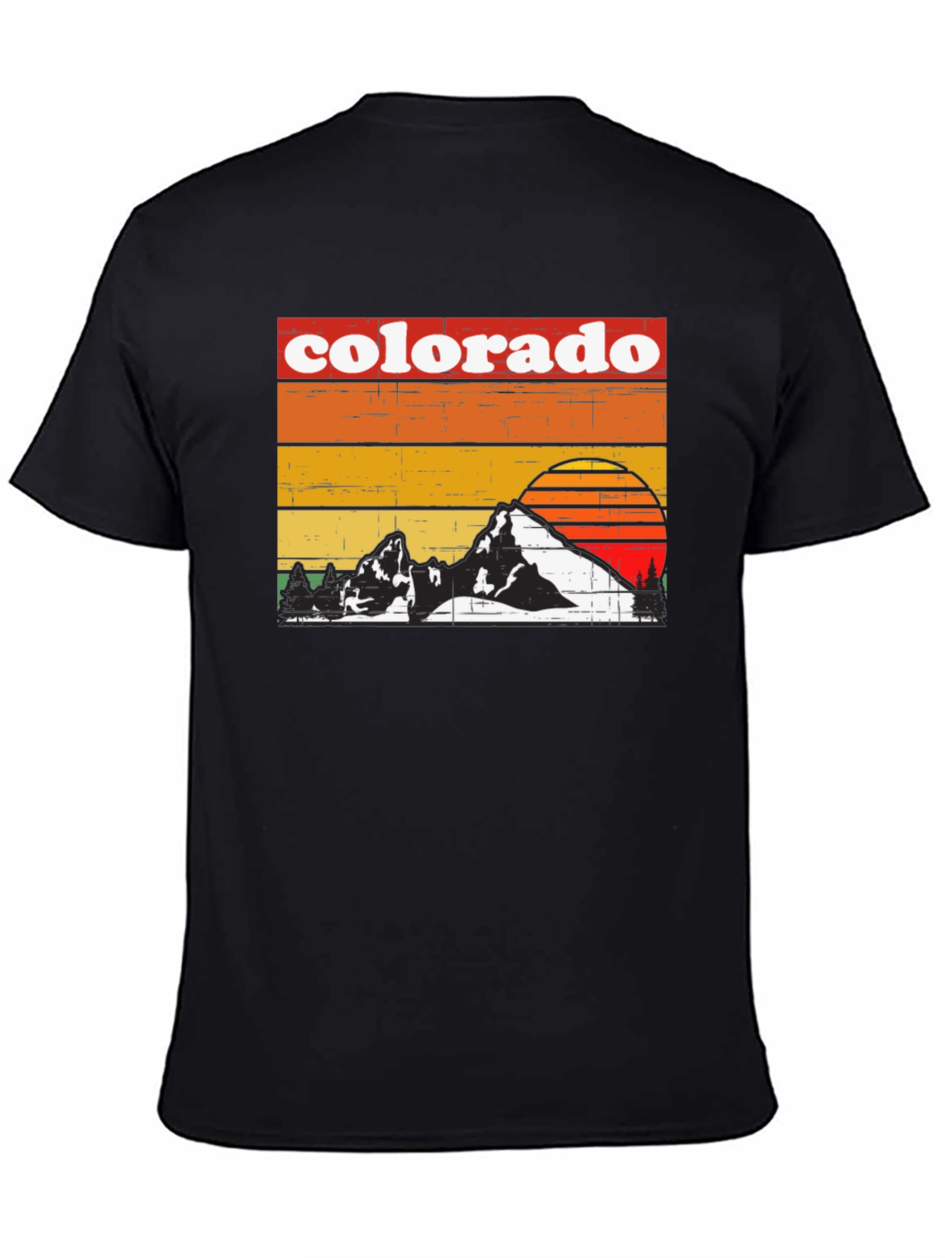 Colorado Retro Graphic T-Shirt - Mountain Sunset Design