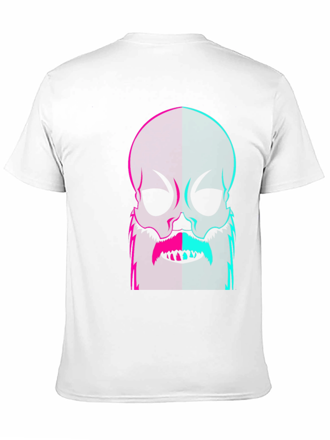 Neon Skull with Beard Graphic Tee