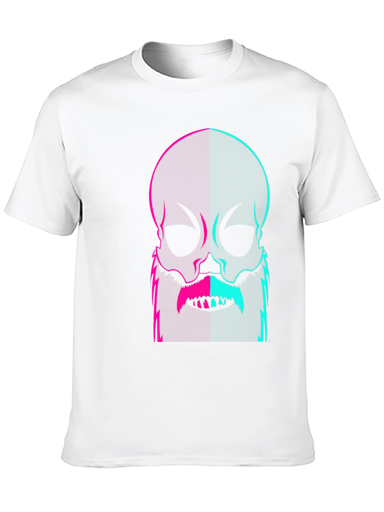 Neon Skull with Beard Graphic Tee