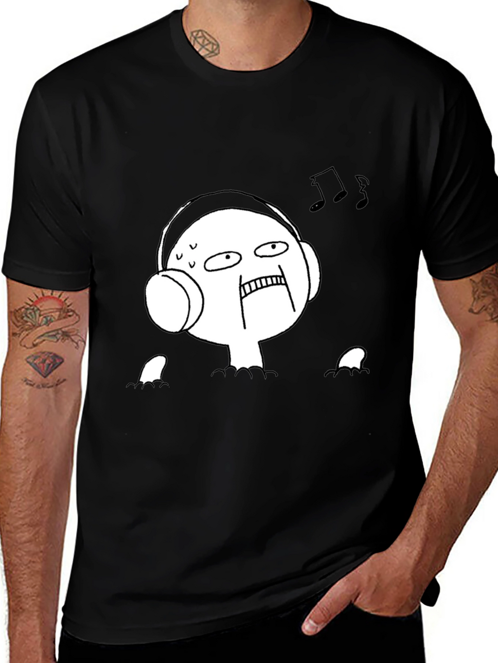 Music Lover Tee - Funny Graphic Black T-Shirt