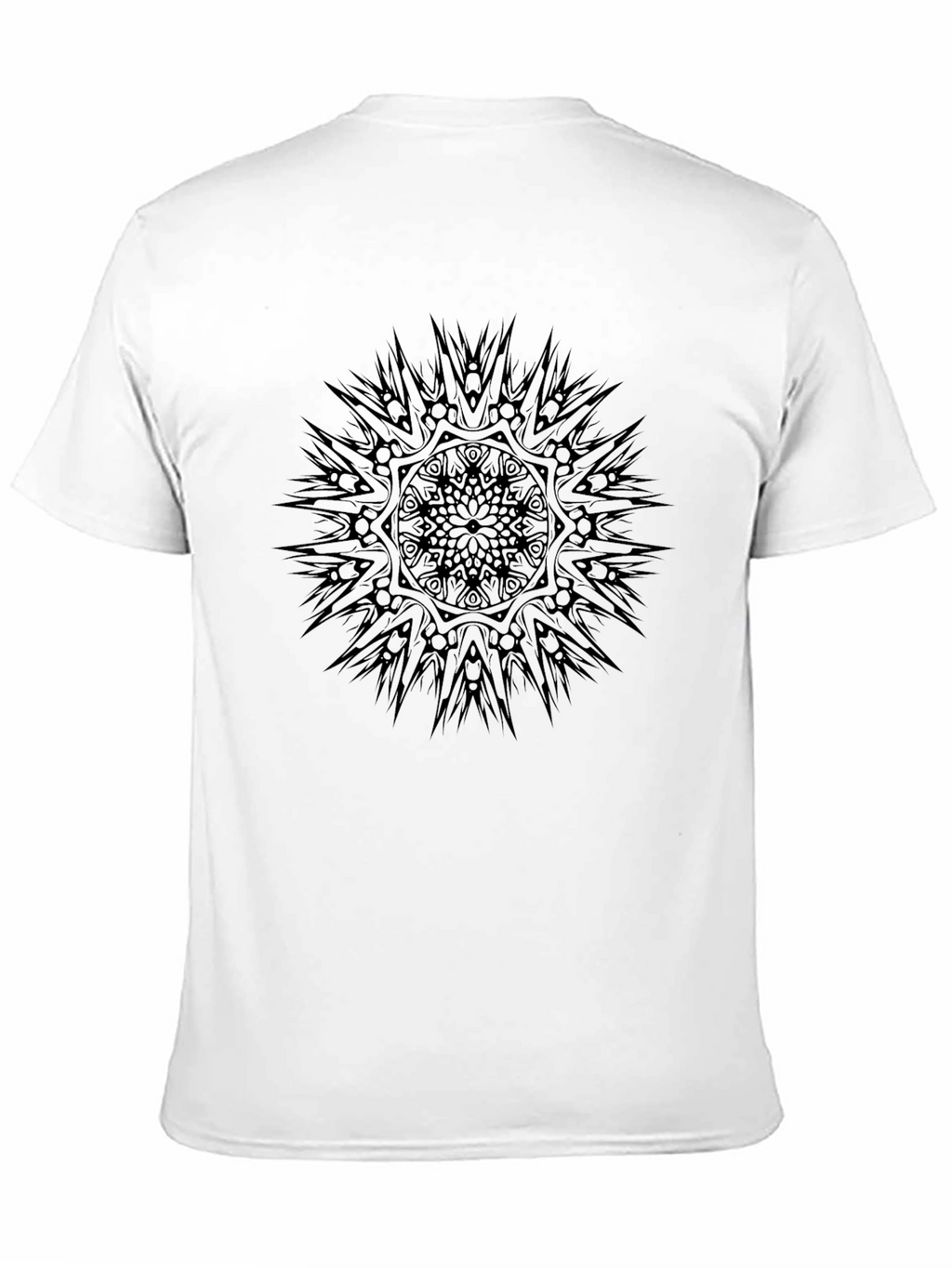 Tribal Mandala Graphic Tee - Black Cotton T-Shirt