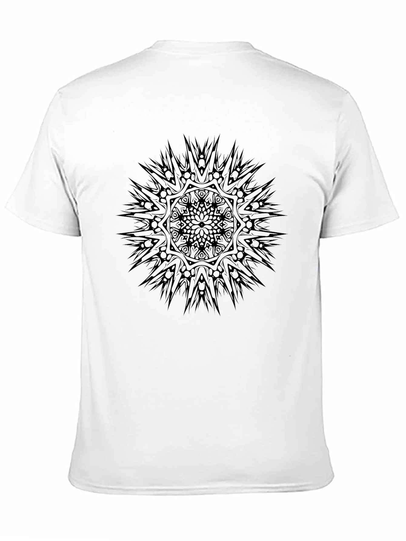 Tribal Mandala Graphic Tee - Black Cotton T-Shirt