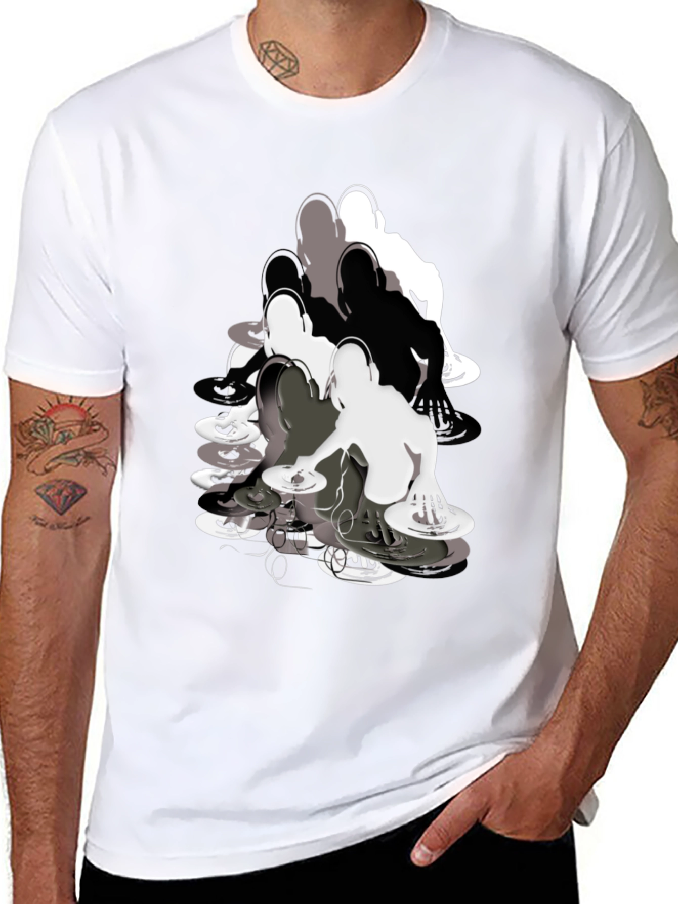DJ Turntable Graphic Black T-Shirt