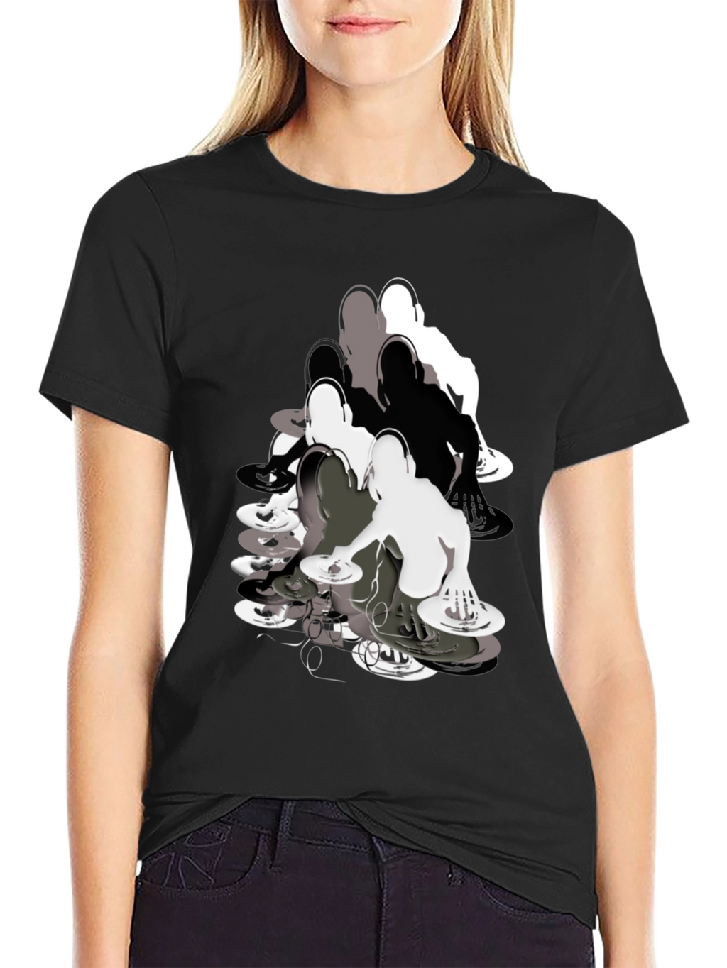DJ Turntable Graphic Black T-Shirt