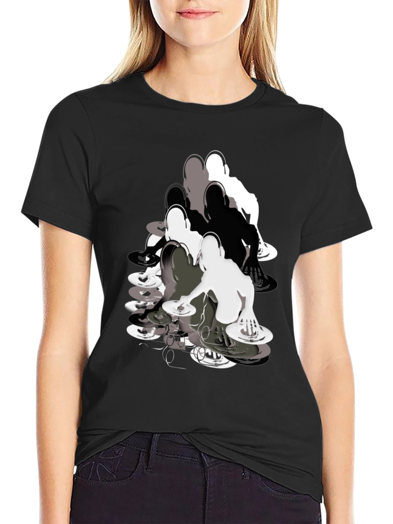 DJ Turntable Graphic Black T-Shirt