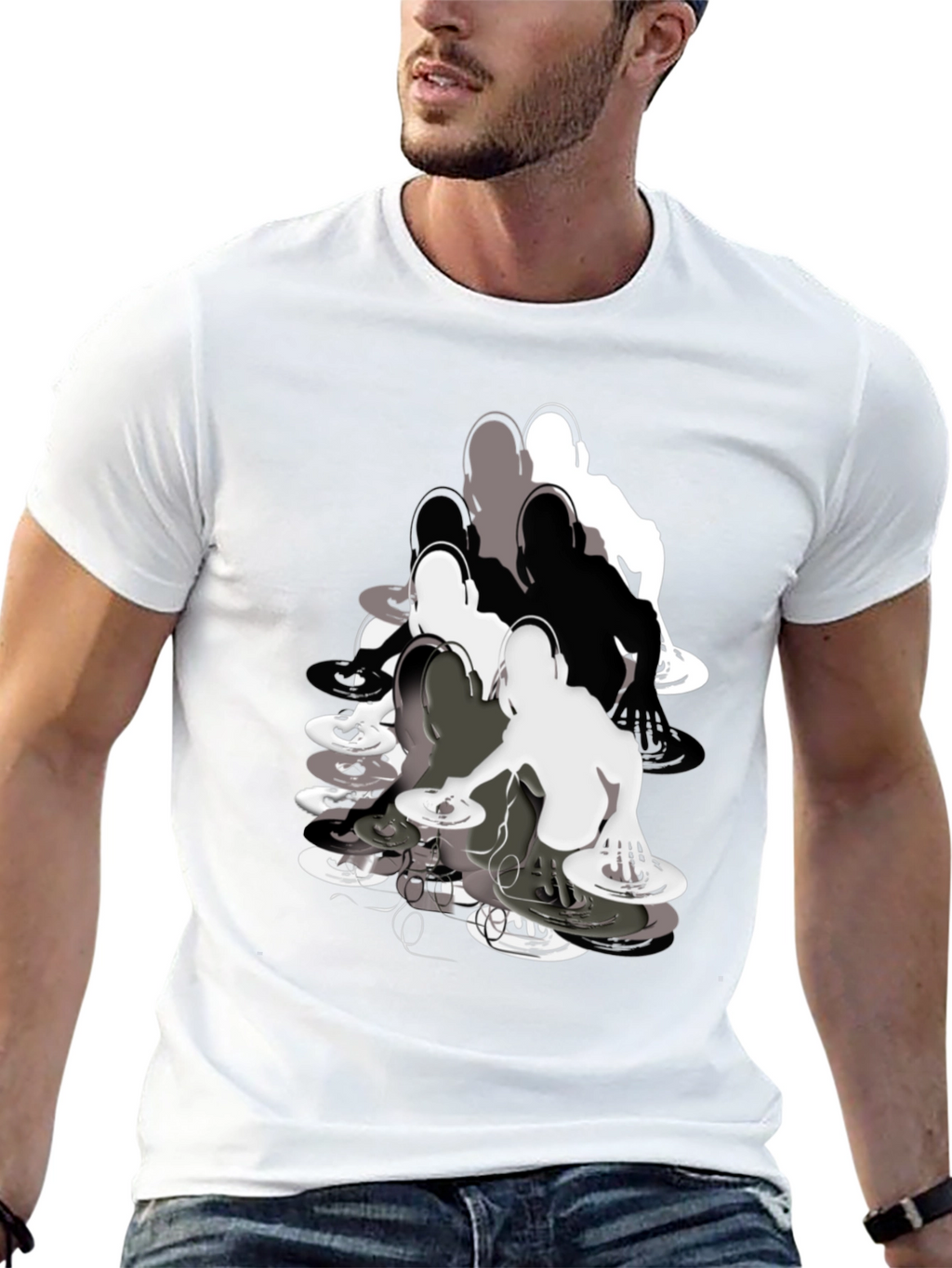 DJ Turntable Graphic Black T-Shirt