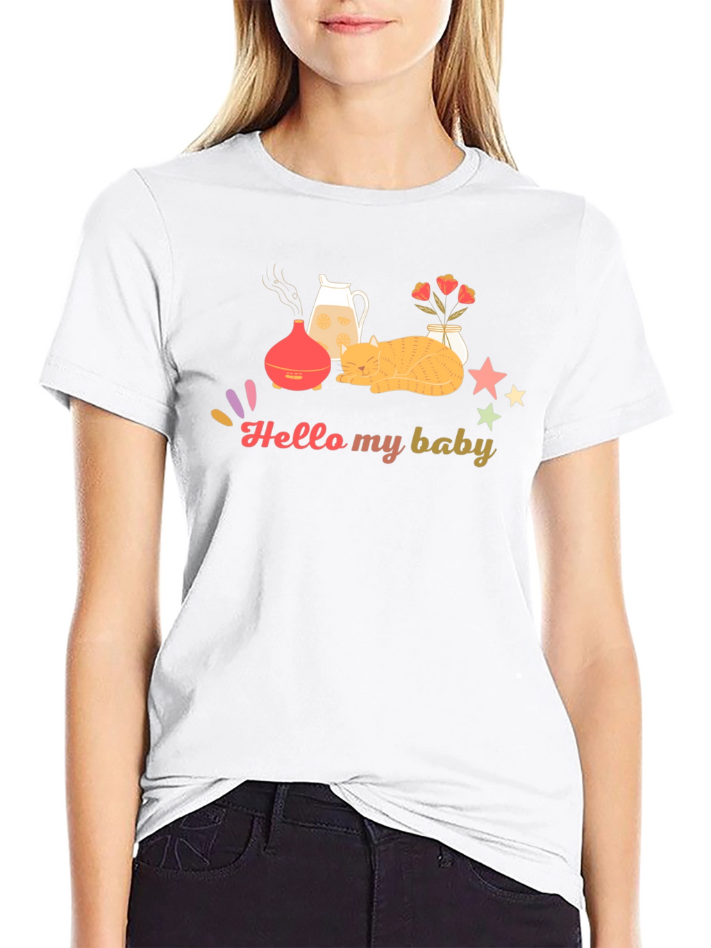 Hello My Baby Black Graphic Tee