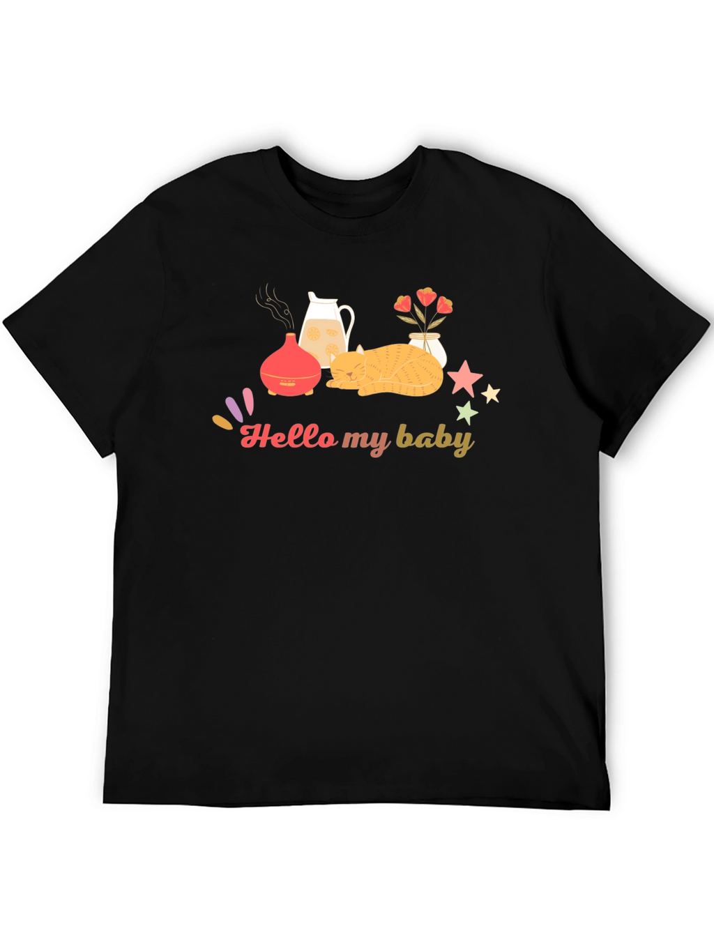 Hello My Baby Black Graphic Tee