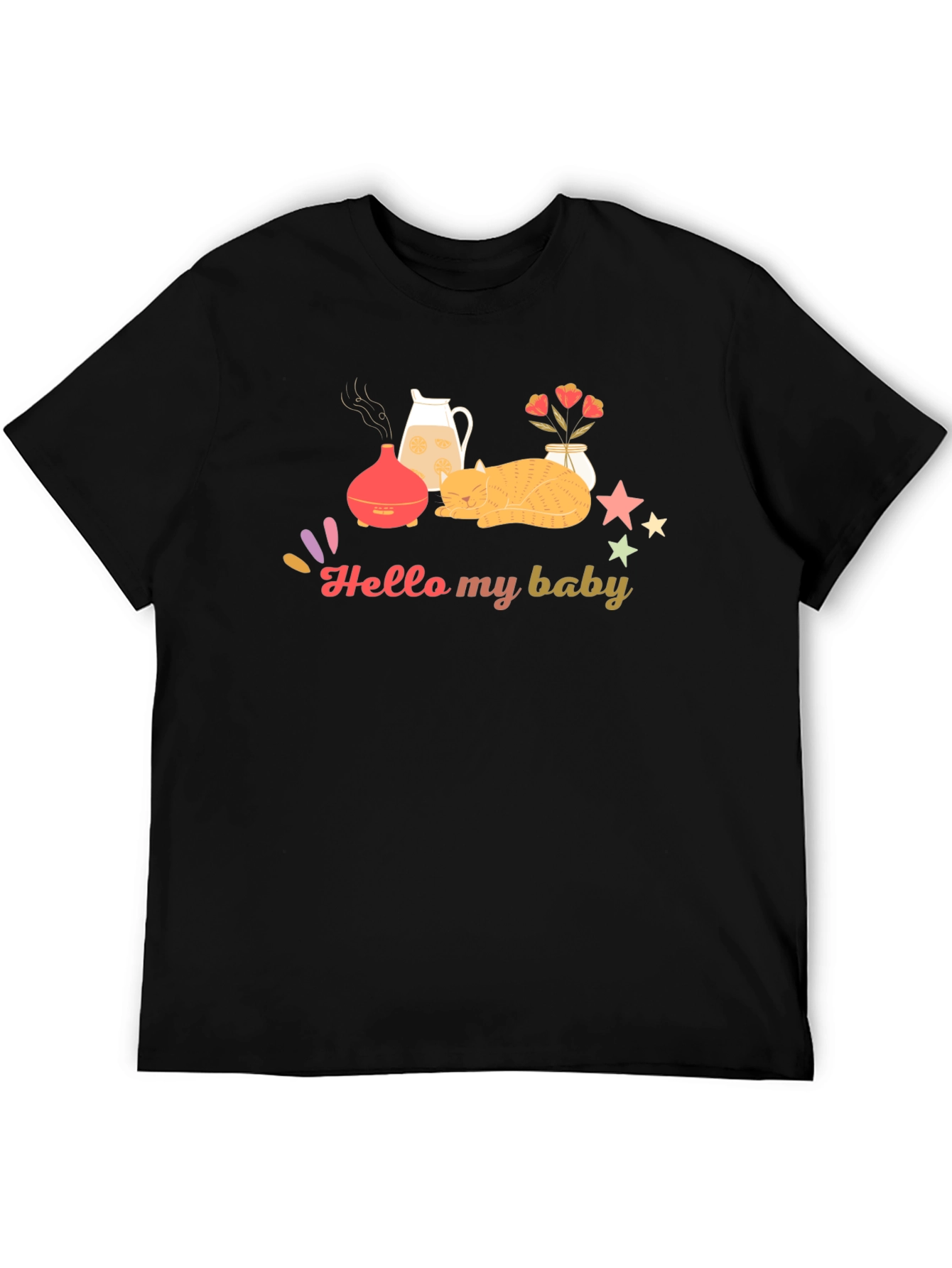 Hello My Baby Black Graphic Tee