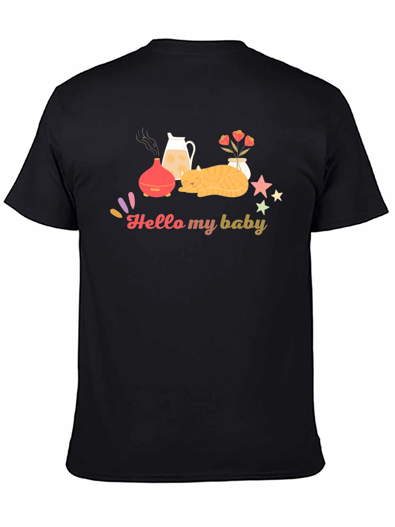 Hello My Baby Black Graphic Tee