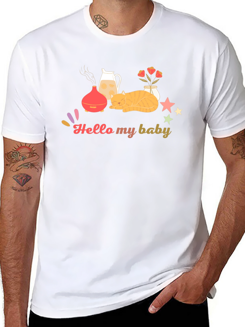 Hello My Baby Black Graphic Tee