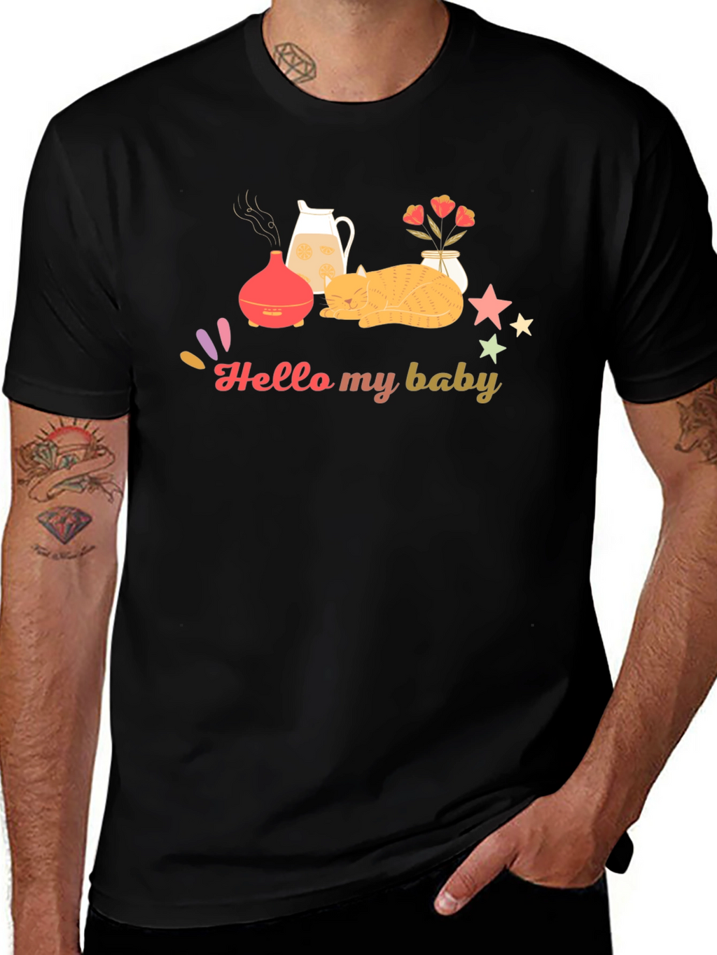 Hello My Baby Black Graphic Tee