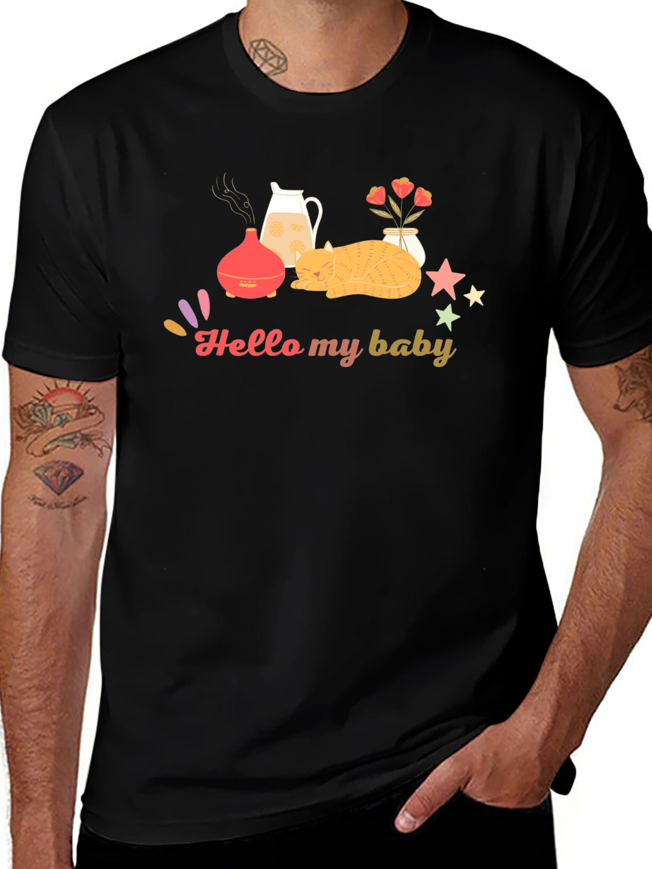 Hello My Baby Black Graphic Tee