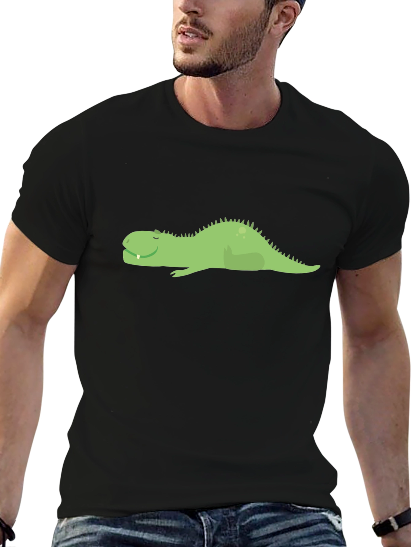 Dino Nap T-Shirt - Lazy Green Dinosaur Tee