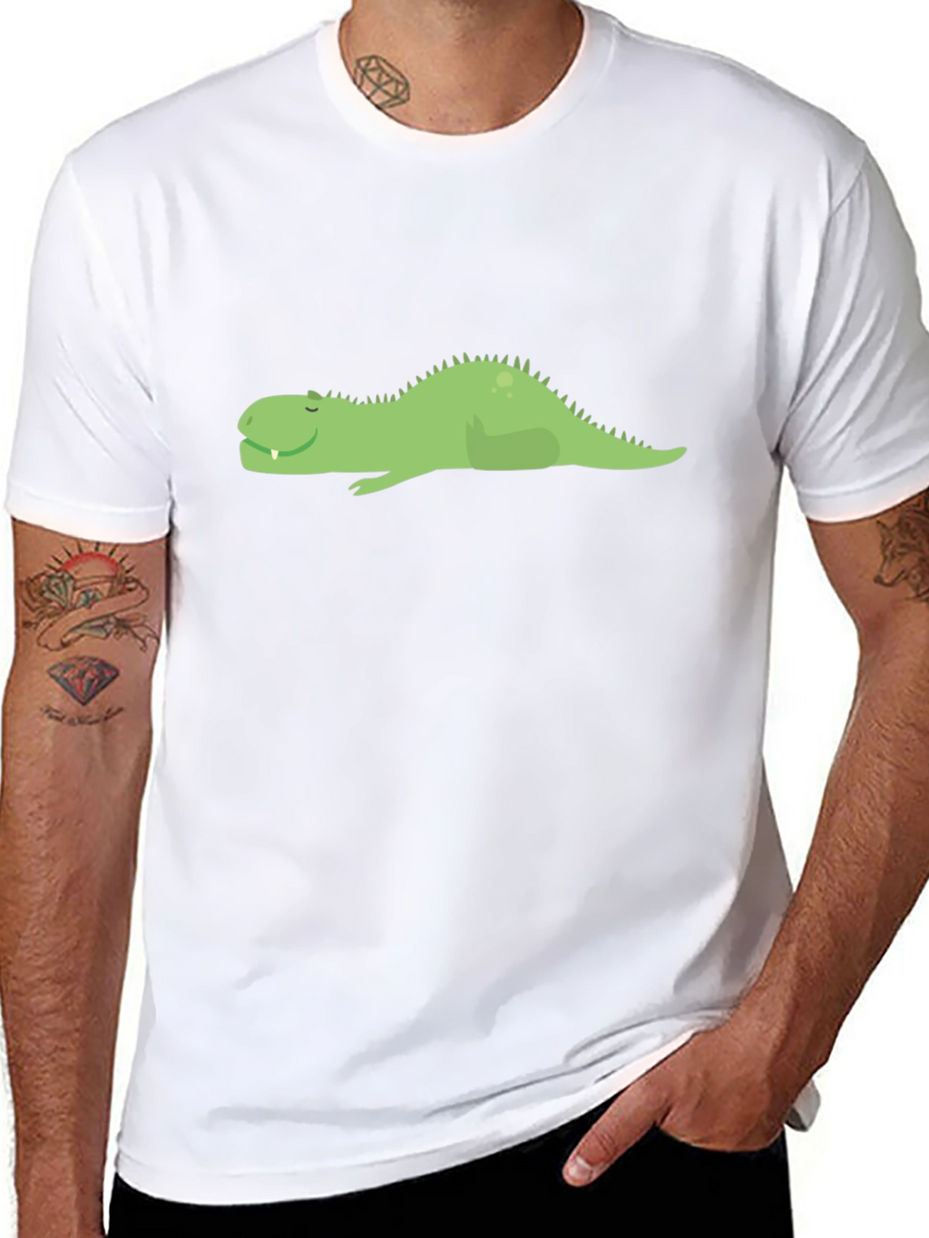 Dino Nap T-Shirt - Lazy Green Dinosaur Tee