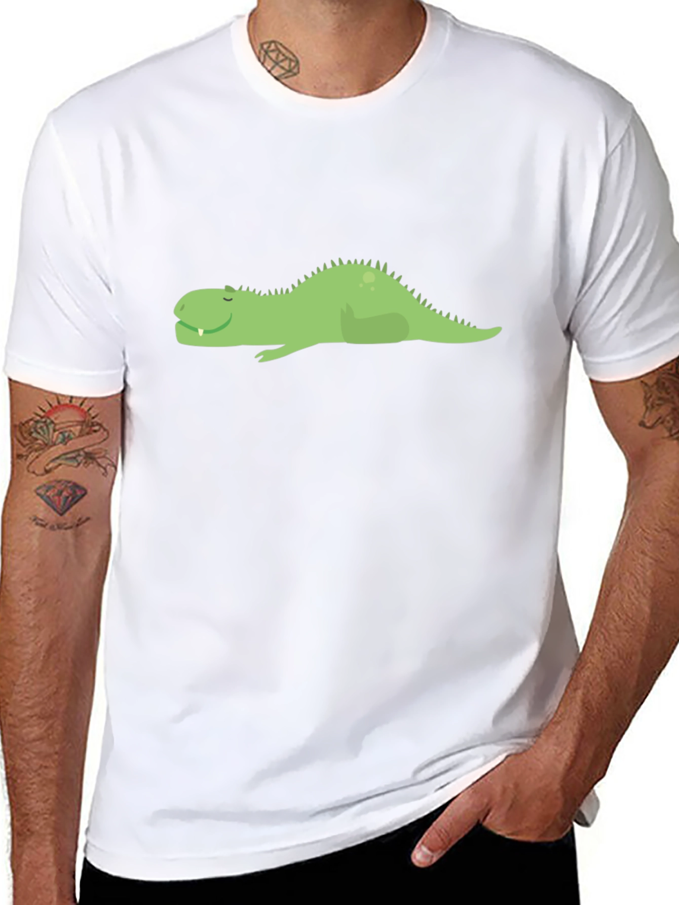 Dino Nap T-Shirt - Lazy Green Dinosaur Tee