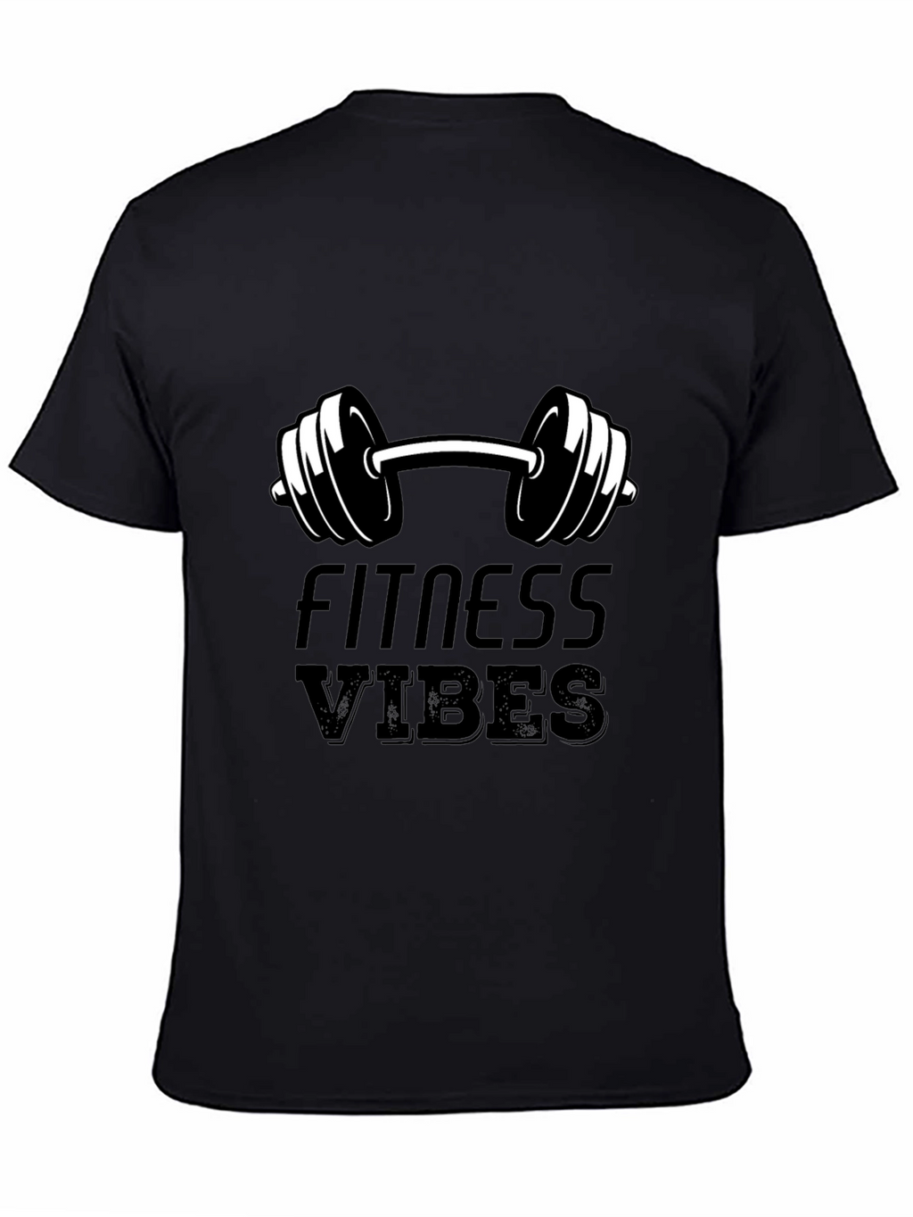 Fitness Vibes Black Graphic T-Shirt