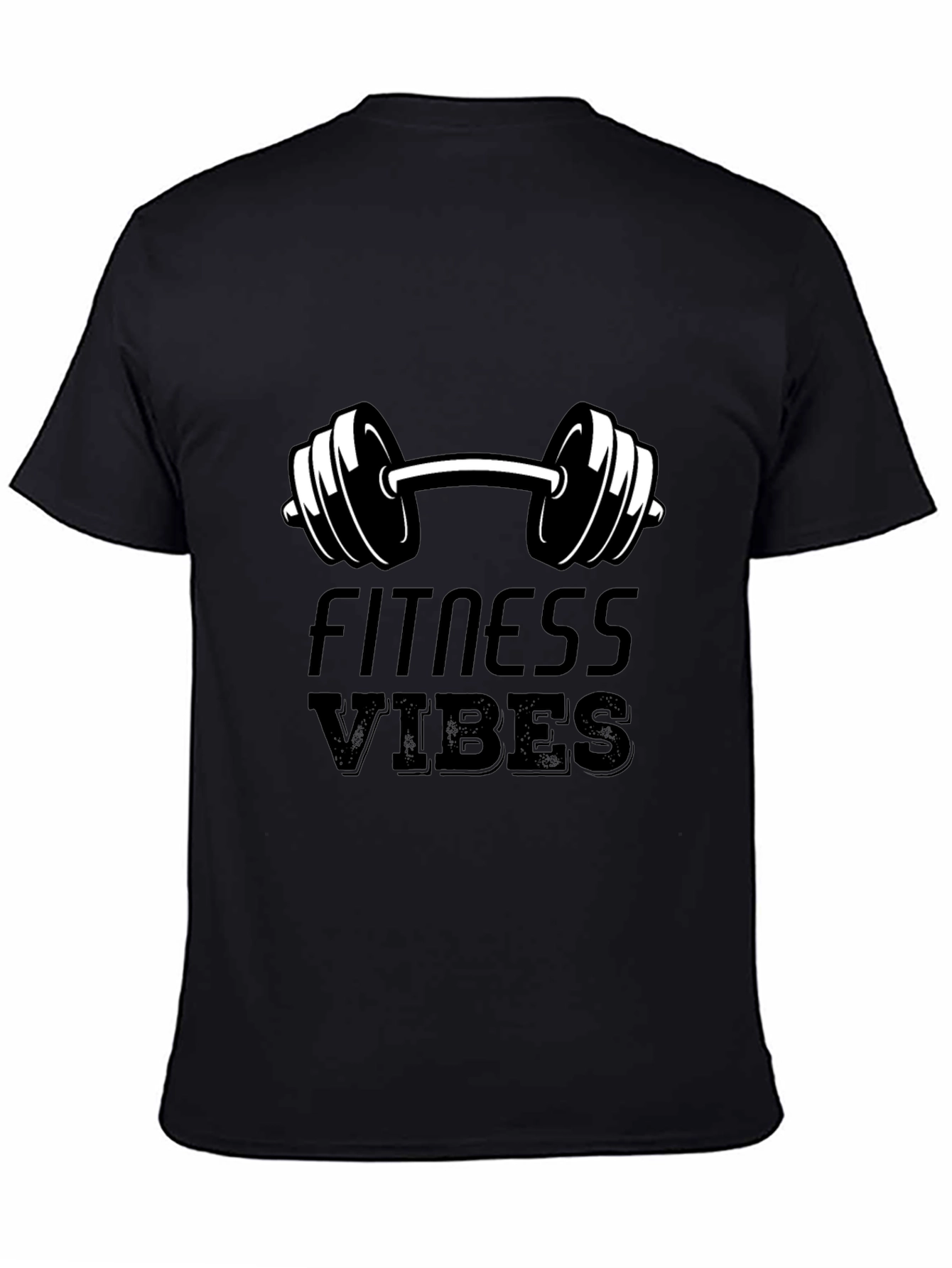 Fitness Vibes Black Graphic T-Shirt