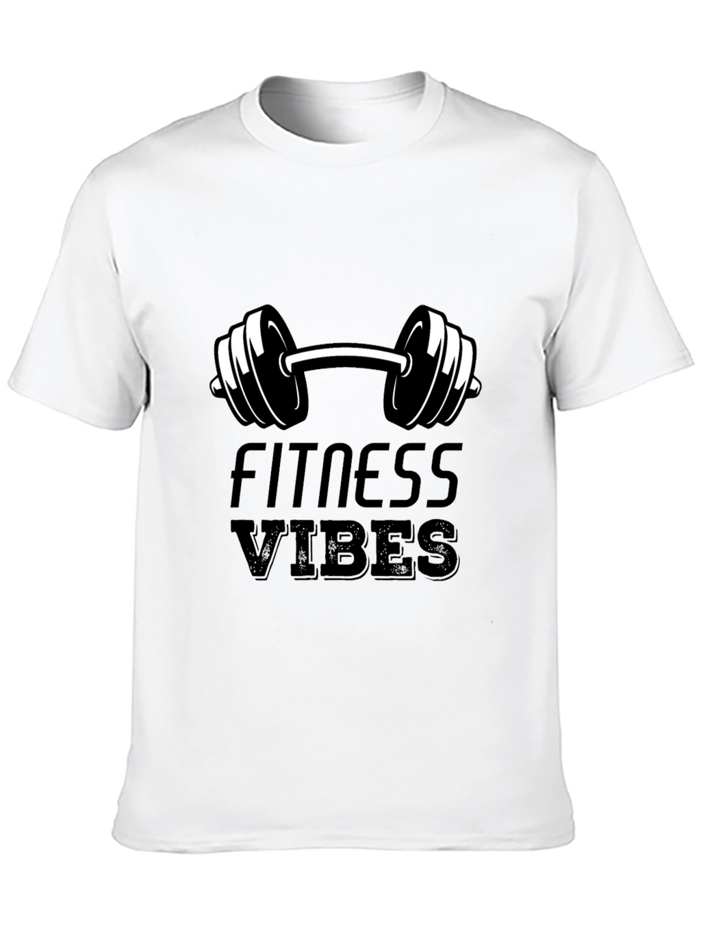 Fitness Vibes Black Graphic T-Shirt