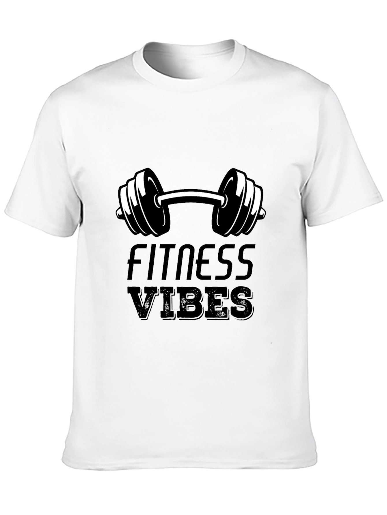 Fitness Vibes Black Graphic T-Shirt