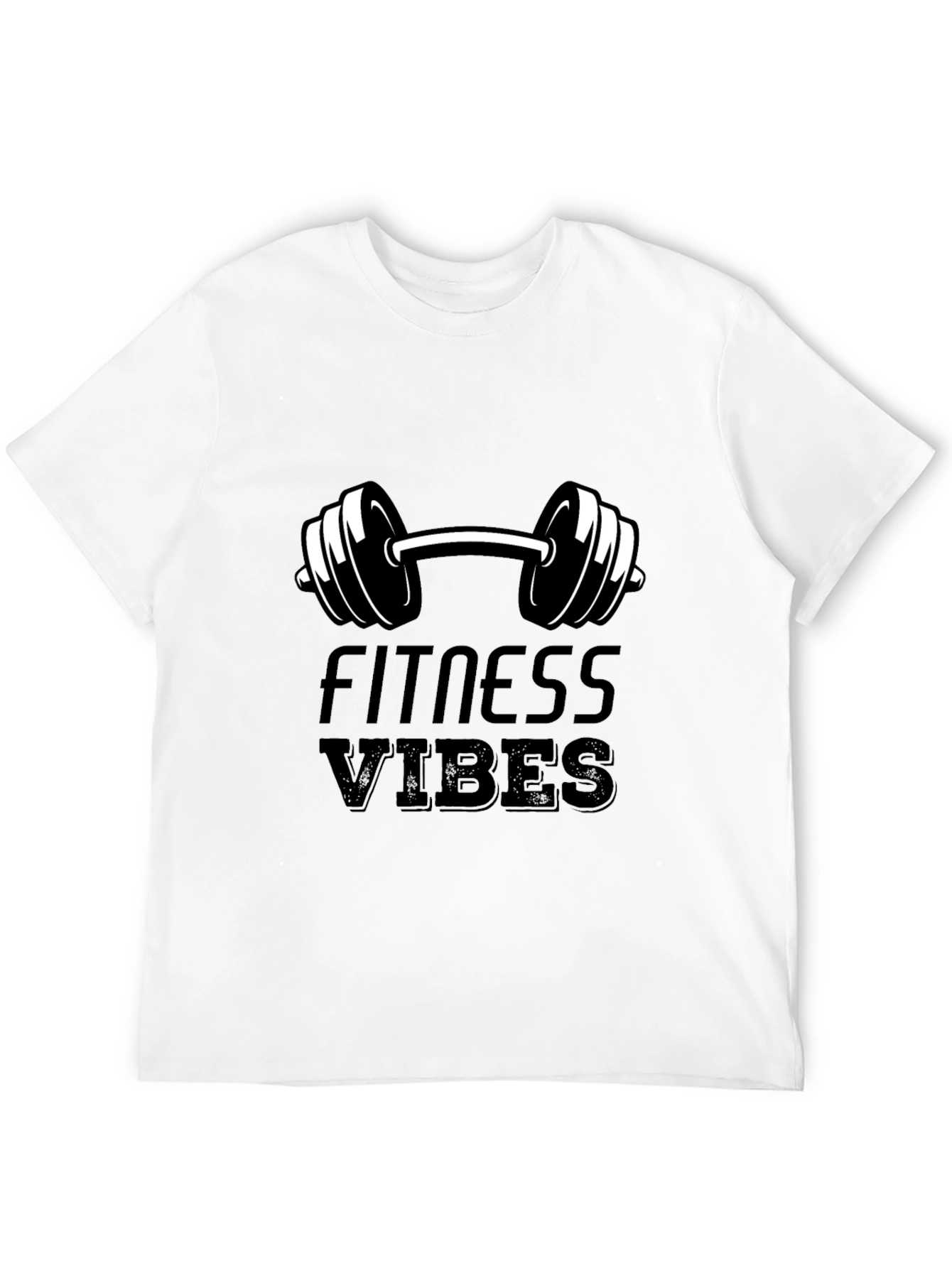 Fitness Vibes Black Graphic T-Shirt