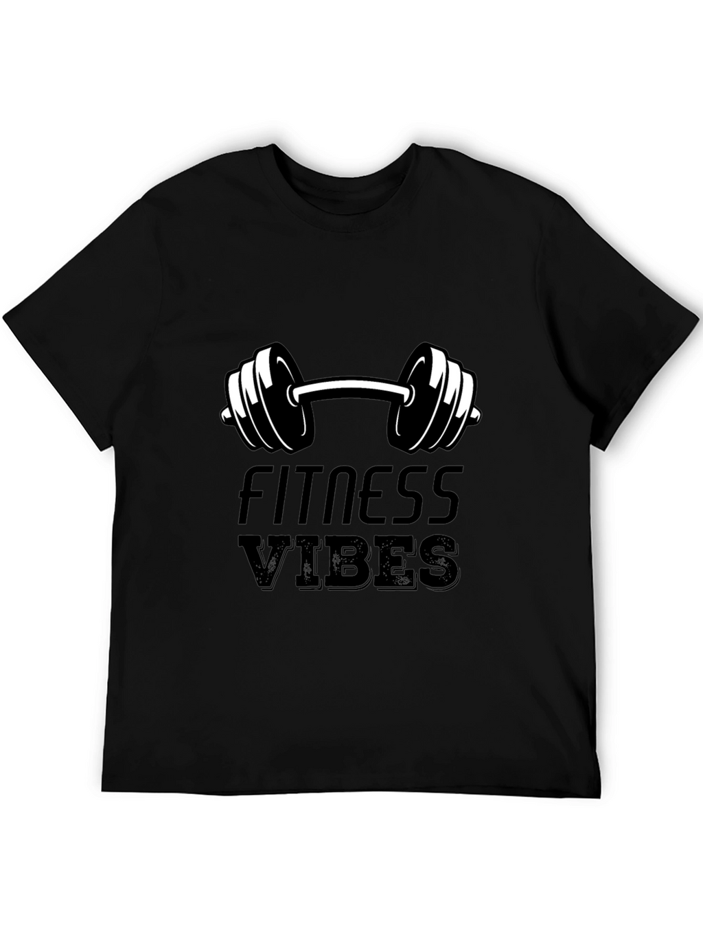 Fitness Vibes Black Graphic T-Shirt