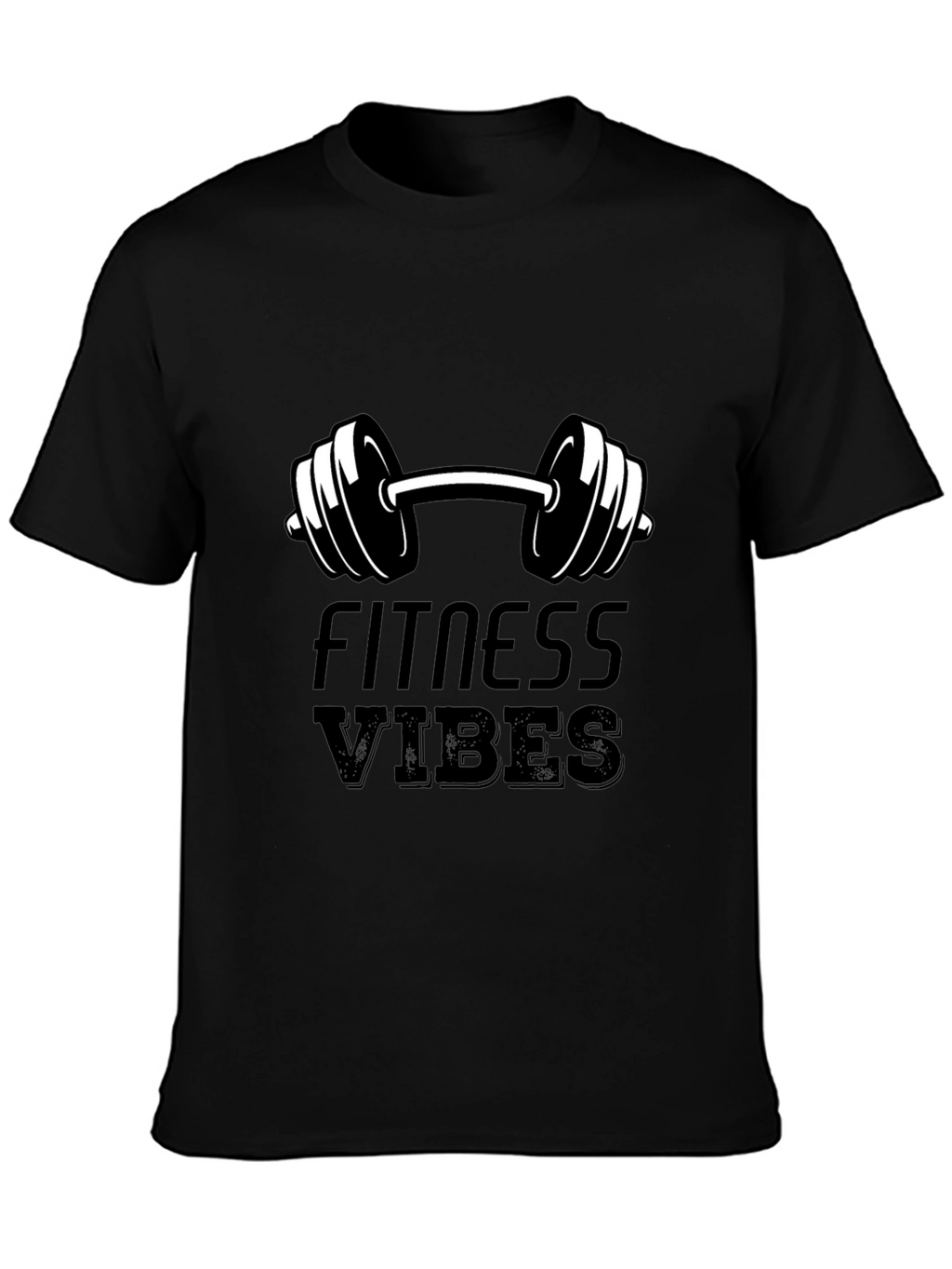 Fitness Vibes Black Graphic T-Shirt
