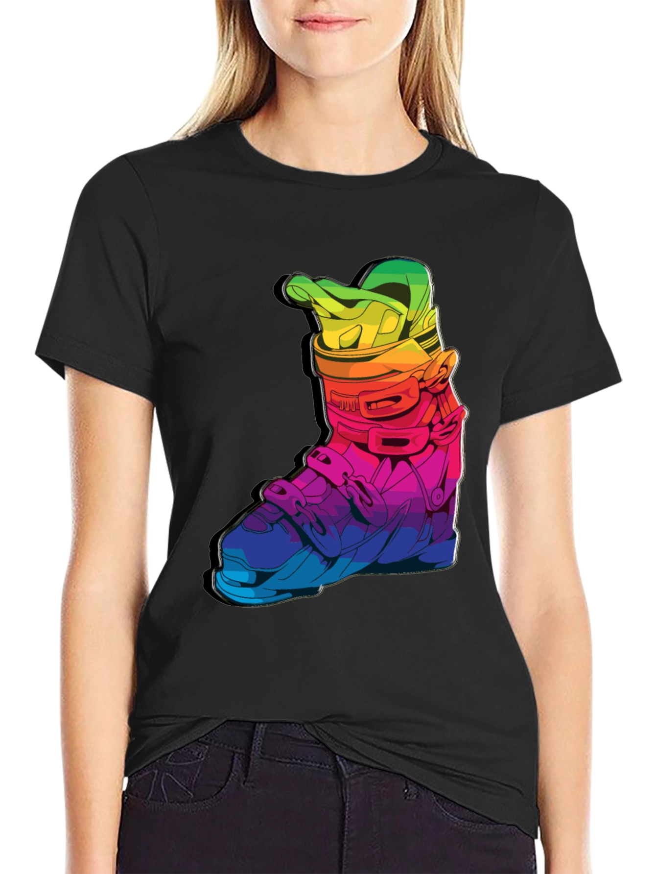 Rainbow Ski Boot T-Shirt