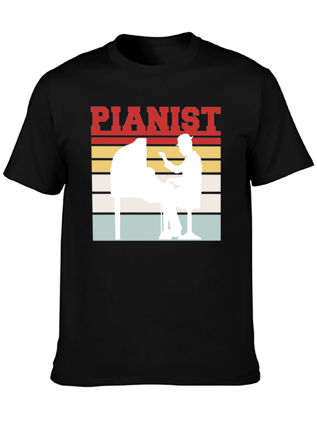 Pianist Retro Style Graphic Tee