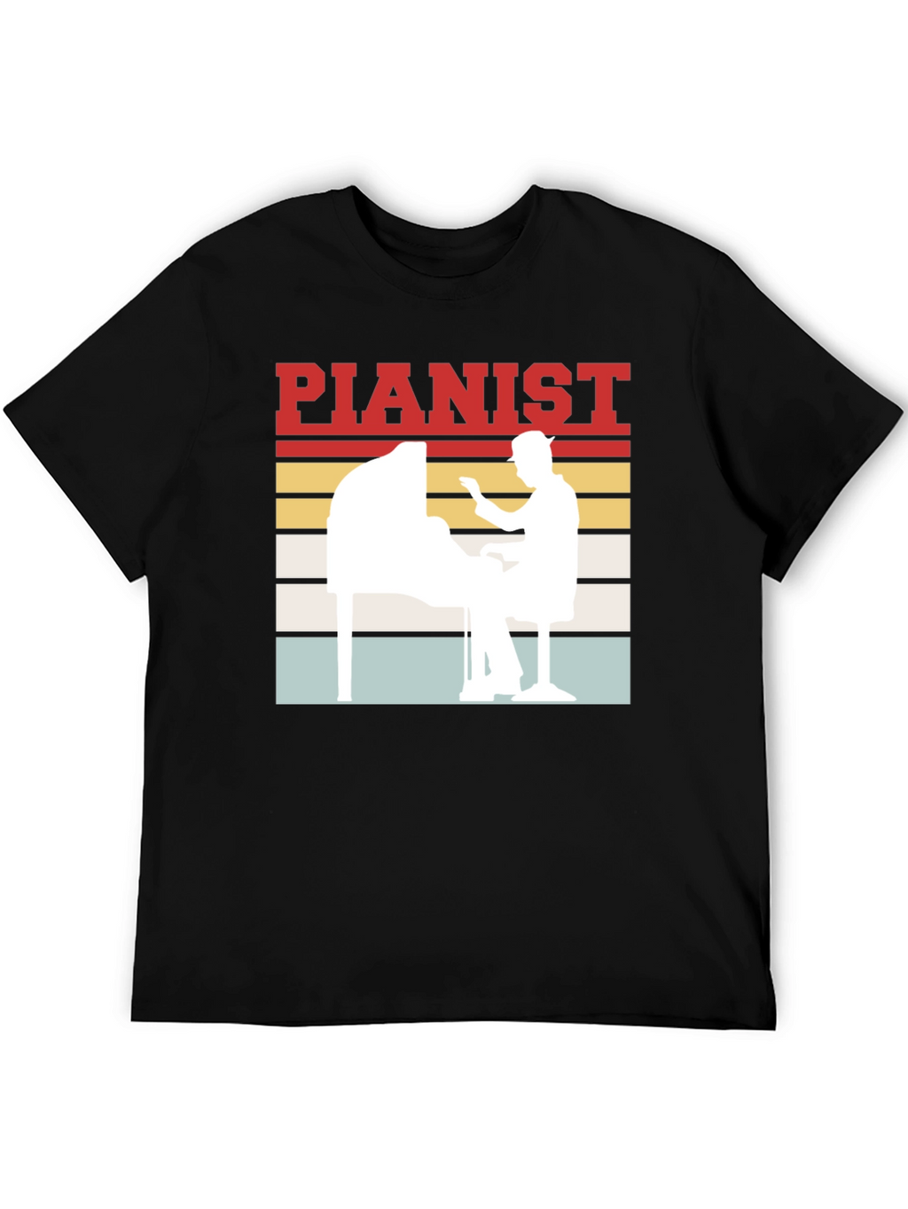 Pianist Retro Style Graphic Tee