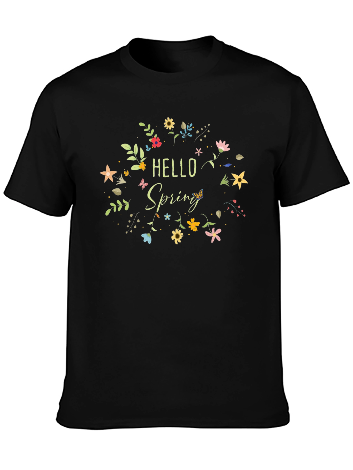 Hello Spring Floral Graphic T-Shirt